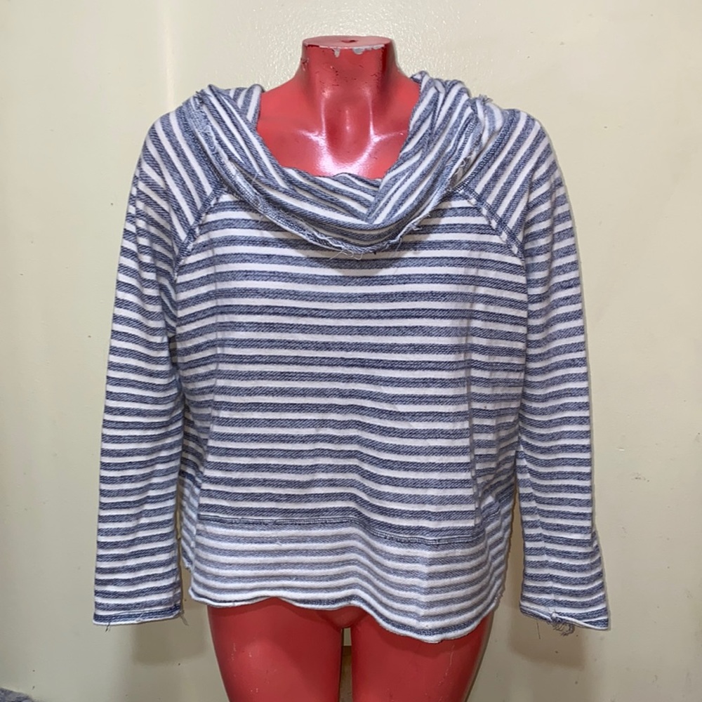 Free People Sweater striped cowl neck top shirt blouse
